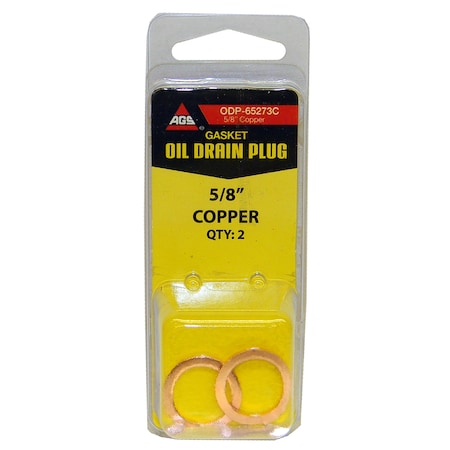 Ags Accufit Oil Drain Plug Gasket Metal/Rubber 1/2"/M12, 2 per Card ODP-65273C